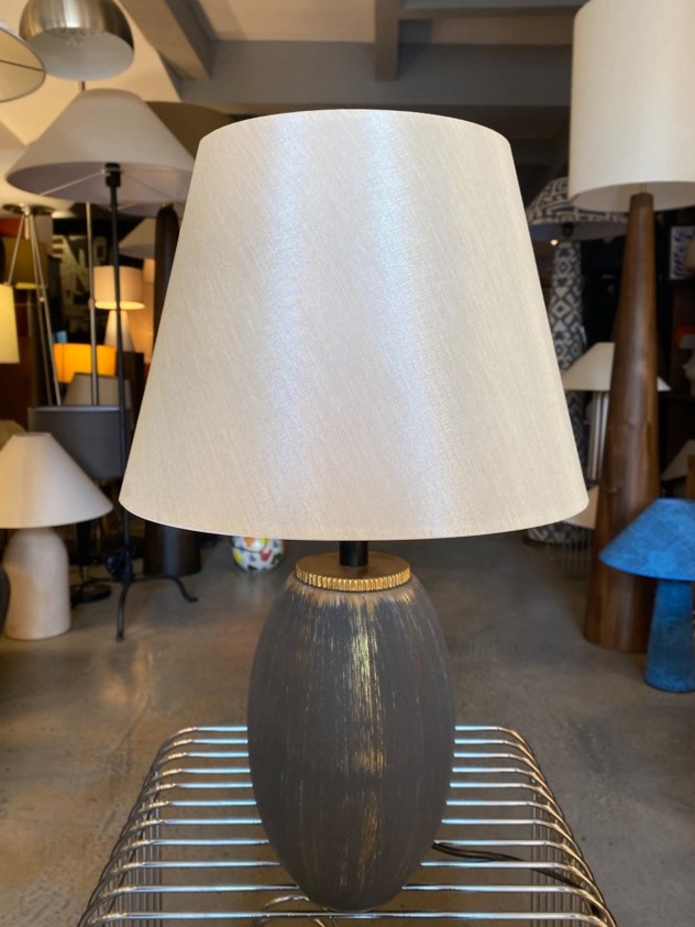 Fonce Seramik Abajur Kahve Gold | E27 Duy Uyumlu | Modern Dekoratif Seramik ABAJUR