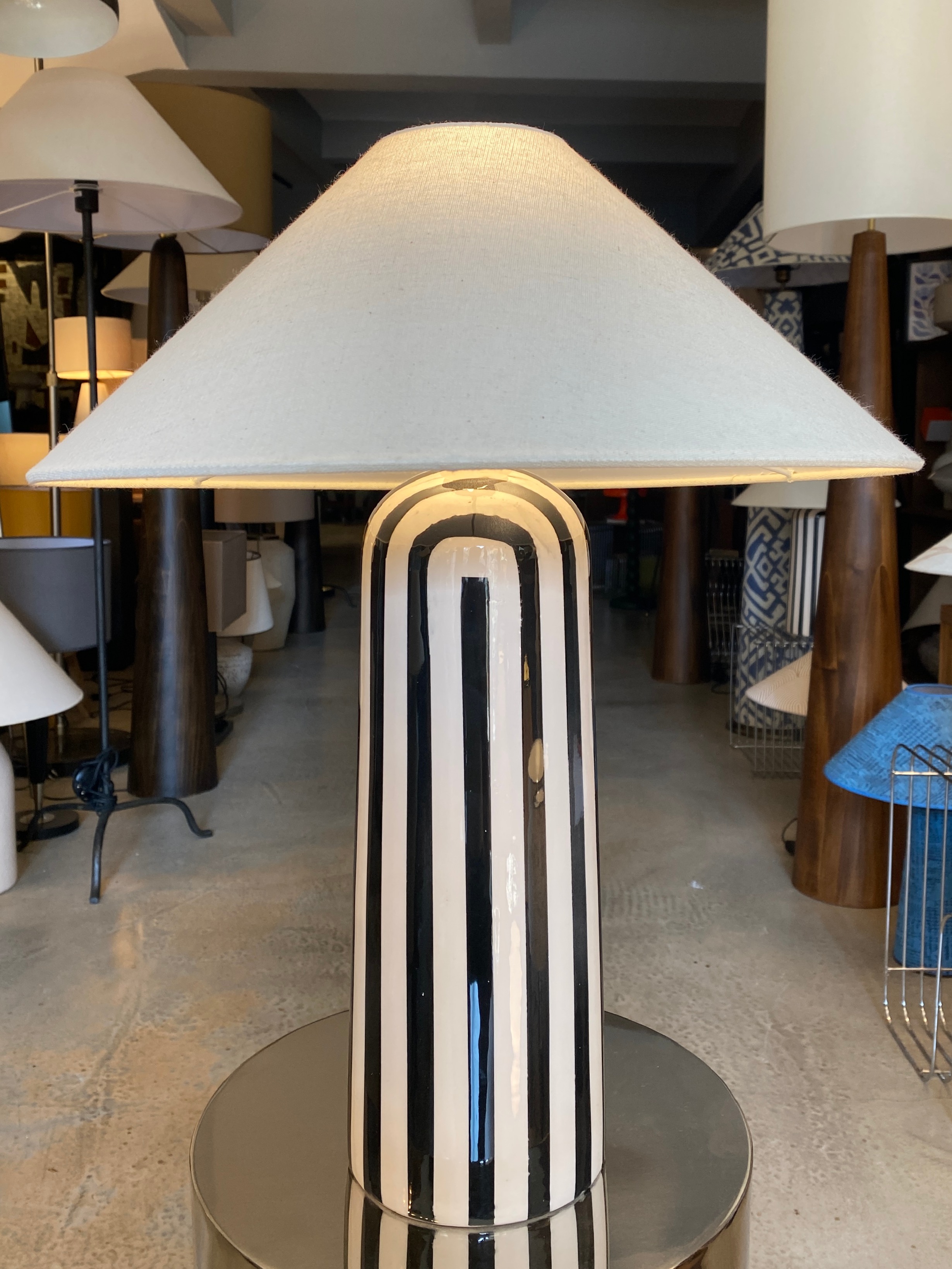 ÇİZGİLİ SERAMİK ABAJUR